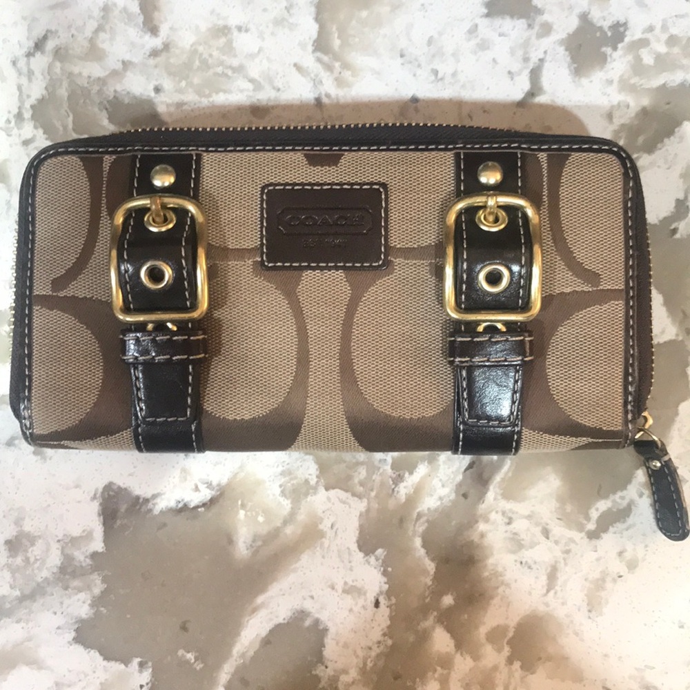 Large monogram coach wallet